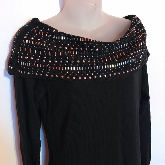 New York & Company Studded Cowl Neck Sweater - Picture 2 of 4